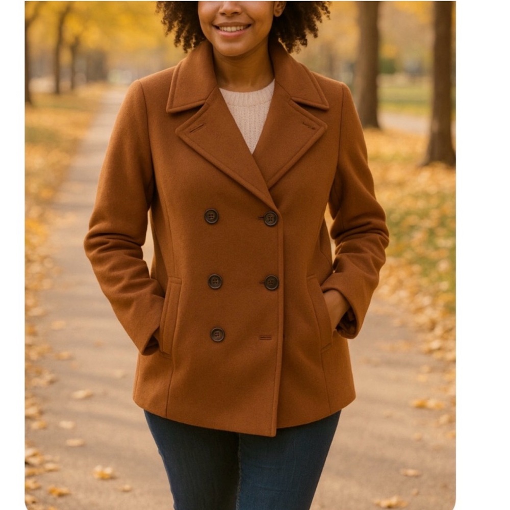 Old navy Women's Tan Double-Breasted Pea Coat